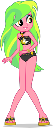 Size: 1665x4005 | Tagged: safe, artist:dustinwatsongkx, lemon zest, human, equestria girls, g4, accessory swap, bare legs, bare shoulders, bikini, clothes, clothes swap, cute, feet apart, female, geode of empathy, grin, jewelry, legs together, magical geodes, necklace, sandals, simple background, sleeveless, smiling, solo, sunset shimmer swimsuit, sunset shimmer's beach shorts swimsuit, swimsuit, swimsuit swap, teeth, transparent background, vector, wrist cuff, zestabetes