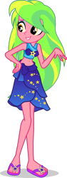 Size: 1566x4176 | Tagged: safe, artist:dustinwatsongkx, lemon zest, human, equestria girls, g4, bare shoulders, belly, belly button, clothes, clothes swap, female, sarong, simple background, sleeveless, solo, sports bra, swimsuit, swimsuit swap, transparent background, trixie's beach shorts swimsuit