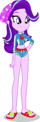 Size: 1342x4023 | Tagged: safe, artist:dustinwatsongkx, starlight glimmer, human, equestria girls, g4, beanie, clothes swap, female, geode of super strength, hat, magical geodes, simple background, solo, swimsuit swap, transparent background