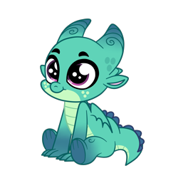 Size: 4000x4000 | Tagged: safe, artist:squipycheetah, sparky sparkeroni, dragon, g4, g5, baby, baby dragon, freckles, g5 to g4, generation leap, happy, simple background, sitting, smiling, thousand yard stare, transparent background