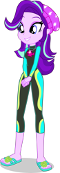 Size: 1527x4408 | Tagged: safe, artist:dustinwatsongkx, starlight glimmer, human, equestria girls, g4, beanie, clothes swap, female, fluttershy's wetsuit, geode of fauna, hat, magical geodes, simple background, solo, swimsuit swap, transparent background, wetsuit