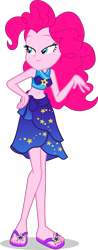 Size: 1579x4044 | Tagged: safe, artist:dustinwatsongkx, pinkie pie, human, equestria girls, g4, bare shoulders, belly, belly button, clothes, female, sarong, simple background, sleeveless, solo, sports bra, swimsuit, swimsuit swap, transparent background, trixie's beach shorts swimsuit