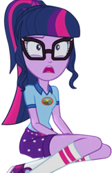 Size: 1637x2520 | Tagged: safe, edit, edited screencap, editor:mrtoonlover83, screencap, sci-twi, twilight sparkle, human, equestria girls, g4, background removed, camp everfree outfits, glasses, not a vector, simple background, solo, transparent background