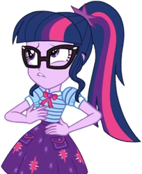 Size: 2055x2520 | Tagged: safe, edit, edited screencap, editor:mrtoonlover83, screencap, sci-twi, twilight sparkle, human, equestria girls, equestria girls specials, g4, my little pony equestria girls: better together, my little pony equestria girls: holidays unwrapped, the cider louse fools, background removed, clothes, female, glasses, not a vector, ponytail, shirt, simple background, skirt, solo, transparent background