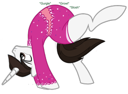 Size: 2502x1850 | Tagged: safe, artist:/d/non, artist:matthewoc, artist:retroguy1990, oc, oc only, oc:alicorn matthew, alicorn, g4, acrobatics, alicorn oc, backbend, belly, belly noises, clothes, food baby, gymnastics, horn, leotard, male, plump, round belly, simple background, solo, squishy cheeks, stallion, stallion oc, stomach noise, transparent background, wings