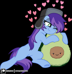 Size: 4387x4500 | Tagged: safe, artist:clubvixen, oc, oc only, oc:cher nobyl, pony, avocado, black background, food, heart, simple background, solo