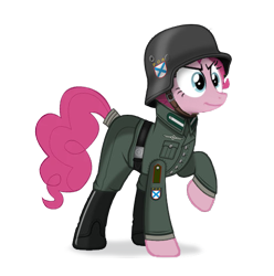 Size: 487x491 | Tagged: safe, pinkie pie, g4, clothes, cyrillic, png, rla, simple background, solo, uniform, роа