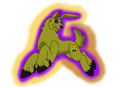 Size: 1414x1000 | Tagged: safe, artist:zetikoopa, hybrid, monster pony, pony, rabbit, animal, five nights at freddy's, male, simple background, solo, springtrap, transparent background