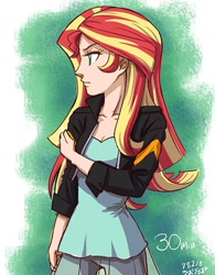 Size: 469x600 | Tagged: safe, artist:uotapo, color edit, edit, editor:overlord 2, sunset shimmer, human, equestria girls, g4, light skin, light skin edit, skin color edit, solo