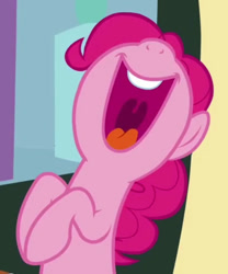 Size: 539x647 | Tagged: safe, edit, edited screencap, screencap, pinkie pie, earth pony, pony, g4, cropped, female, open mouth, open smile, smiling, solo, uvula, volumetric mouth