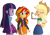 Size: 3631x2520 | Tagged: safe, edit, edited screencap, editor:mrtoonlover83, screencap, applejack, sunset shimmer, twilight sparkle, human, equestria girls, g4, background removed, female, needs more jpeg, not a vector, simple background, transparent background, trio, trio female