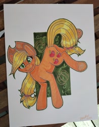 Size: 2736x3494 | Tagged: safe, artist:annuthecatgirl, applejack, pony, g4, solo, traditional art, underhoof