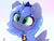 Size: 4000x3000 | Tagged: safe, artist:zokkili, princess luna, alicorn, pony, g4, beanbrows, crown, cute, ear fluff, eye clipping through hair, eyebrows, eyebrows visible through hair, female, filly, filly luna, high res, horn, jewelry, lunabetes, peytral, regalia, signature, smiling, solo, spread wings, wings, woona, younger