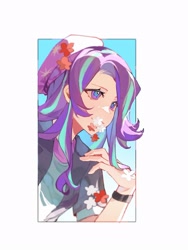 Size: 1620x2160 | Tagged: safe, artist:wumingshi61160, starlight glimmer, human, g4, anime style, bust, female, humanized, passepartout, solo