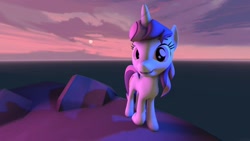 Size: 1280x720 | Tagged: safe, artist:maks, oc, oc only, oc:sweetieck dreams, pony, unicorn, g4, 3d, beautiful, chair, cute, daaaaaaaaaaaw, desk, female, filly, foal, horn, lies, mare, not sweetie belle, ocbetes, outdoors, source filmmaker, unicorn horn, vibing