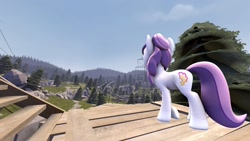 Size: 1280x720 | Tagged: safe, artist:maks, oc, oc only, oc:sweetieck dreams, pony, unicorn, g4, 3d, beautiful, chair, cute, daaaaaaaaaaaw, desk, female, filly, foal, horn, lies, mare, not sweetie belle, ocbetes, outdoors, source filmmaker, unicorn horn, vibing