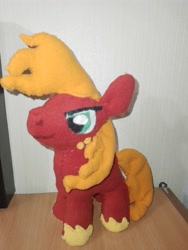 Size: 3000x4000 | Tagged: safe, artist:jbond, big macintosh, earth pony, pony, g4, freckles, handmade, irl, male, photo, photography, plushie, solo, stallion, unshorn fetlocks