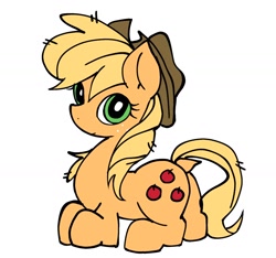 Size: 1600x1500 | Tagged: safe, artist:dashwooo, applejack, earth pony, pony, g4, alternate hairstyle, simple background, solo, white background