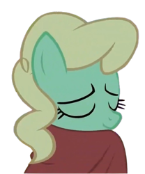 Size: 455x548 | Tagged: safe, edit, edited screencap, editor:marefieber, screencap, apple honey, earth pony, pony, g4, season 9, the summer sun setback, apple family member, blanket, comfort, cute, eyes closed, female, freezing, mare, png, simple background, sitting, solo, transparent background