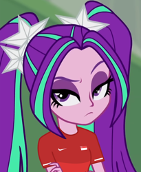 Size: 1188x1449 | Tagged: safe, edit, edited screencap, editor:copy1234v2, screencap, aria blaze, equestria girls, g4, clothes, football, jersey, singapore, solo, sports