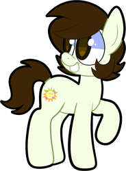 Size: 1189x1612 | Tagged: safe, artist:saveraedae, oc, oc only, oc:kenning prance, earth pony, pony, brown eyes, brown mane, crossover, green fur, solo, the mark side