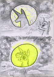 Size: 2121x3000 | Tagged: safe, artist:ja0822ck, princess luna, alicorn, pony, g4, cloud, female, flying, mare, mid-autumn festival, moon, sky, stars, traditional art