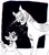 Size: 2000x2288 | Tagged: safe, artist:t4cdd, twilight sparkle, alicorn, pony, g4, black and white, duality, female, grayscale, looking at each other, looking at someone, mare, monochrome, self paradox, self ponidox, twilight sparkle (alicorn), younger