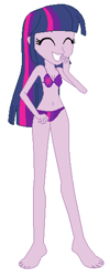 Size: 216x538 | Tagged: safe, artist:jacob-van-antwerp, twilight sparkle, human, equestria girls, g4, barefoot, base used, belly, belly button, bikini, clothes, feet, female, simple background, solo, swimsuit, white background