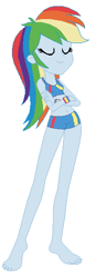 Size: 192x553 | Tagged: safe, artist:jacob-van-antwerp, rainbow dash, human, equestria girls, g4, barefoot, base used, belly, belly button, bikini, clothes, feet, female, shorts, simple background, solo, sports bikini, sports bra, sports panties, sports shorts, sports swimsuit, swimsuit, white background