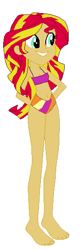 Size: 187x555 | Tagged: safe, artist:jacob-van-antwerp, sunset shimmer, human, equestria girls, g4, barefoot, base used, belly, belly button, bikini, clothes, feet, female, simple background, solo, sports bikini, sports bra, sports panties, sports swimsuit, swimsuit, white background