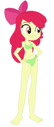 Size: 206x480 | Tagged: safe, artist:jacob-van-antwerp, apple bloom, human, equestria girls, g4, base used, belly, belly button, bikini, clothes, female, simple background, solo, swimsuit, white background