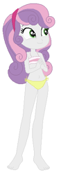 Size: 163x462 | Tagged: safe, artist:jacob-van-antwerp, sweetie belle, human, equestria girls, g4, base used, belly, belly button, bikini, clothes, female, simple background, solo, sports bra, swimsuit, white background