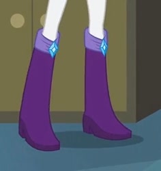 Size: 276x292 | Tagged: safe, screencap, rarity, equestria girls, g4, boots, boots shot, high heel boots, indoors, legs, pictures of legs, shoes, solo