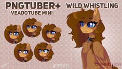 Size: 1280x720 | Tagged: safe, artist:sparkie45, oc, oc only, oc:wild whistling wings, pegasus, pony, angry, chest fluff, commission, commission open, heart, heart eyes, pngtuber, sad, scared, solo, sparkly eyes, vgen, wingding eyes