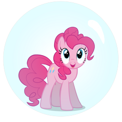 Size: 2160x2160 | Tagged: safe, artist:deshawndeviant2007, pinkie pie, earth pony, pony, g4, bubble, cute, diapinkes, female, in bubble, mare, simple background, solo, transparent background