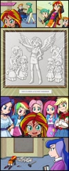 Size: 800x1977 | Tagged: safe, artist:uotapo, color edit, edit, editor:overlord 2, applejack, fluttershy, pinkie pie, princess luna, rainbow dash, rarity, sunset shimmer, twilight sparkle, vice principal luna, human, equestria girls, g4, comic, human coloration, humane five, humane seven, humane six, light skin, light skin edit, no dialogue, skin color edit