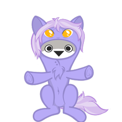 Size: 600x600 | Tagged: safe, derpibooru exclusive, oc, oc only, oc:tigidik, fish, clothes, costume, ponysuit, sacabambaspis, simple background, solo, sticker, transparent background