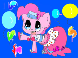 Size: 900x667 | Tagged: safe, artist:derpy-pie, pinkie pie, g4, balloon, clothes, dress, gala dress