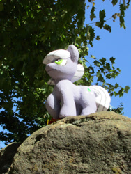 Size: 1707x2275 | Tagged: safe, alternate version, artist:malte279, part of a set, limestone pie, earth pony, pony, g4, animated, concrete, craft, female, mare, outdoors, sculpture, solo, ytong