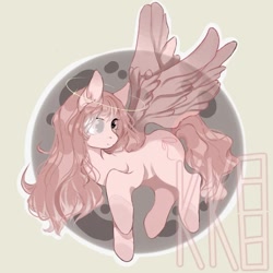 Size: 1280x1280 | Tagged: safe, artist:kaczkokot88, oc, oc only, pegasus, pony, abstract background, female, halo, mare, solo, transparent wings, wings