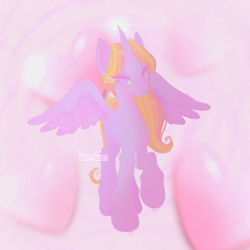 Size: 1500x1500 | Tagged: safe, artist:lompyloops, oc, oc only, oc:princess heartalyne, alicorn, pony, abstract background, alicorn oc, female, horn, mare, solo, wings