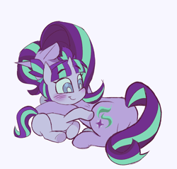 Size: 1280x1217 | Tagged: safe, artist:takoishi, starlight glimmer, pony, unicorn, g4, bangs, blush lines, blushing, comforting, cute, duality, duo, duo female, eyebrows, eyebrows visible through hair, female, filly, filly starlight glimmer, floppy ears, glimmerbetes, horn, hug, looking down, mare, self paradox, self ponidox, simple background, smiling, time paradox, white pupils, younger