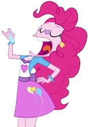 Size: 1748x2520 | Tagged: safe, edit, edited screencap, editor:mrtoonlover83, screencap, pinkie pie, equestria girls, g4, background removed, balloon, eyes closed, female, not a vector, open mouth, simple background, solo, transparent background