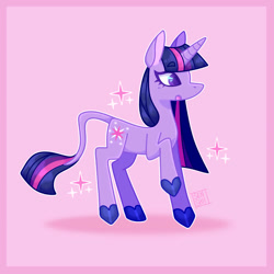 Size: 894x894 | Tagged: safe, artist:sensh-ii, twilight sparkle, pony, unicorn, g4, female, horn, mare, solo