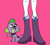 Size: 699x633 | Tagged: safe, artist:mojo1985, rarity, spike, dog, equestria girls, g4, boots, boots shot, duo, duo male and female, female, high heel boots, legs, male, pictures of legs, purple background, ship:sparity, shipping, shoes, simple background, straight