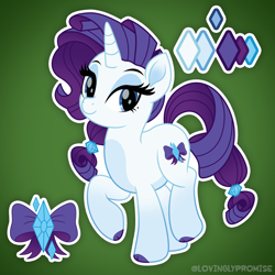 Size: 2000x2000 | Tagged: safe, artist:lovinglypromise, part of a set, rarity, pony, g4, alternate cutie mark, cloven hooves, gradient background, solo