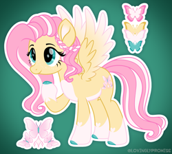 Size: 2335x2093 | Tagged: safe, artist:lovinglypromise, part of a set, fluttershy, pony, g4, alternate cutie mark, alternate design, cloven hooves, gradient background, solo