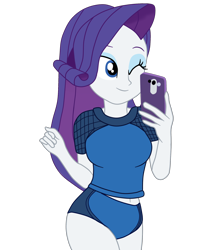 Size: 1900x2155 | Tagged: safe, artist:gmaplay, idw, rarity, equestria girls, g4, my little pony equestria girls: canterlot high: march radness, bloomers, clothes, female, selfie, shorts, simple background, solo, transparent background