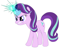 Size: 2344x1871 | Tagged: safe, artist:gmaplay, starlight glimmer, pony, unicorn, g4, my little pony: friendship is magic, season 9, angry, female, glowing, glowing horn, horn, magic, mare, simple background, solo, transparent background