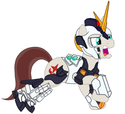 Size: 1985x1813 | Tagged: safe, artist:gmaplay, oc, oc:stardust memory, pony, unicorn, angry, armor, glowing, glowing horn, gundam, horn, magic, nu gundam, royal guard, royal guard armor, simple background, solo, transparent background